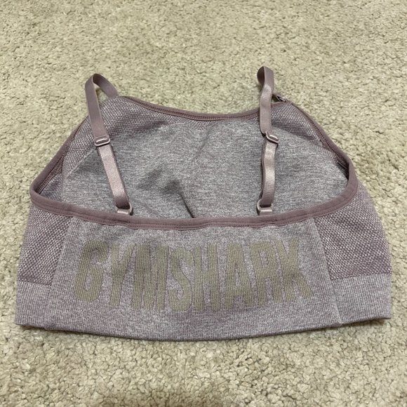 Gymshark Sports Bra Size Small Flex Strappy in Purple Grey Marl Removable Pads - Picture 2 of 6